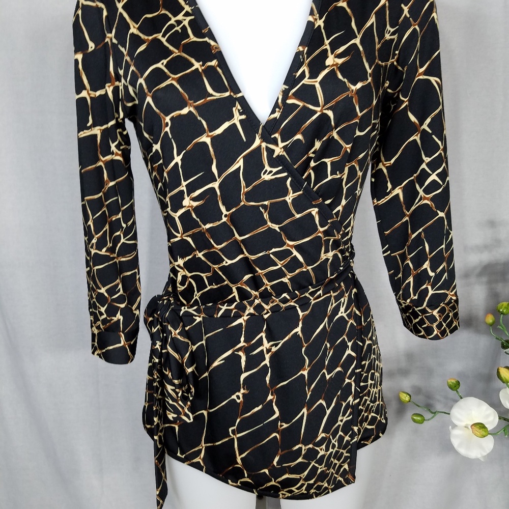 Wrap Blouse In Zebra Print Size Small - image 1